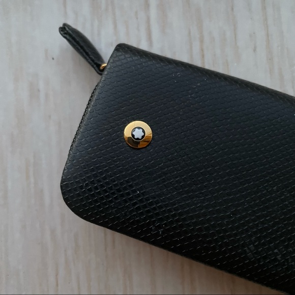 Unisex Montblanc black and red zippered pen case. Holds 2 pens - Picture 6 of 8